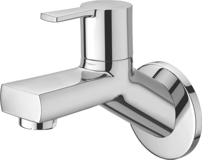 Long Body Bib Cock With Wall Flange 