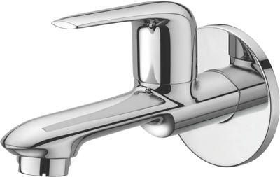 Long Body Bib Cock With Wall Flange