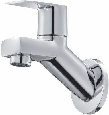 Long Body Bib Cock With Wall Flange