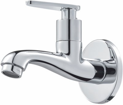 Long Body Bib Cock With Wall Flange